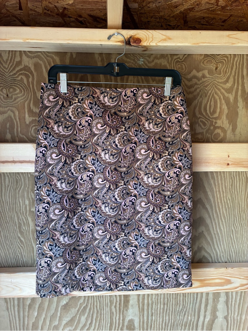 Philosophy Paisley Pencil Skirt in Brown and Pink Tones